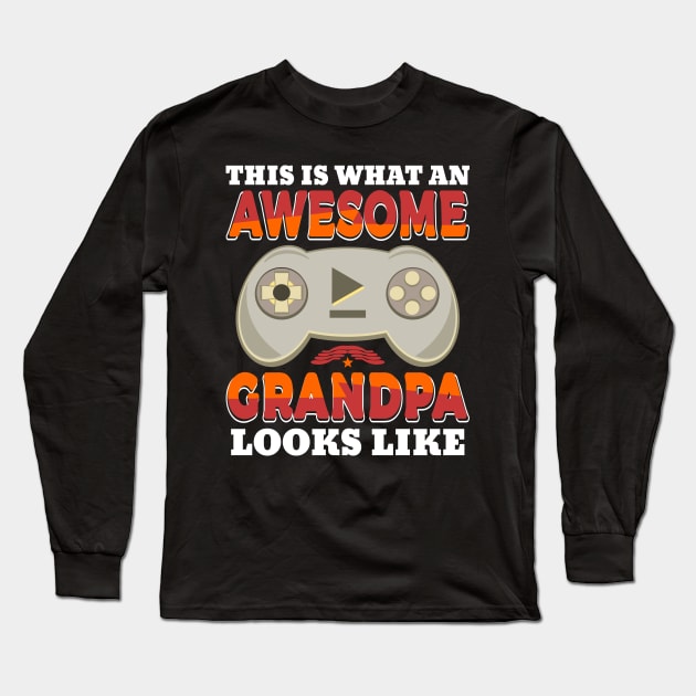 This Is What An Awesome Grandpa Looks Like Gaming Controller Long Sleeve T-Shirt by JaussZ